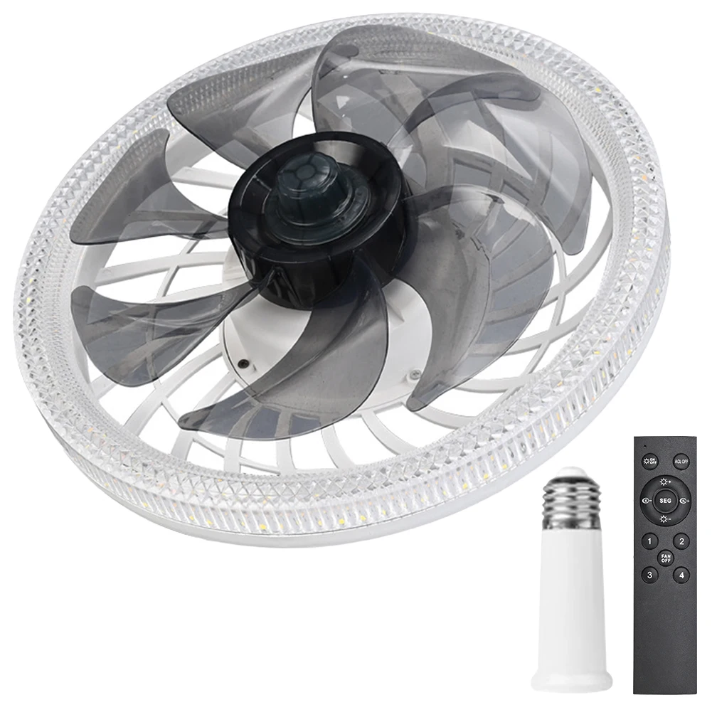 Silent Ceiling Fan Light Remote Control Dimmable AC 85V-265V