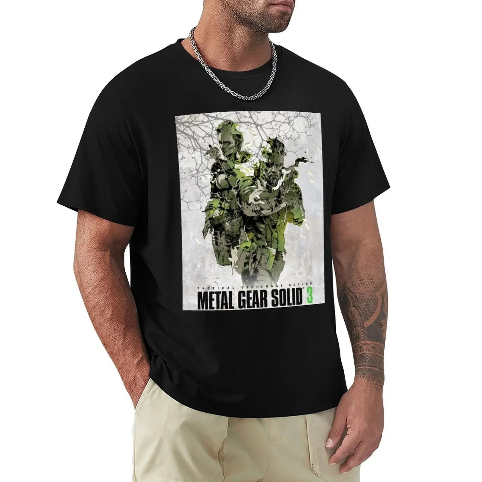 Metal Gear Solid 3 Poster T-Shirt Corta T-Shirt Estate Top Sport Fan T-Shirt Sublime T Shirt Uomo