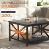 Coffee Table with Storage, Small Square Center Tables with Seamless One-Piece Tabletop Farmhouse Style,Coffee Table 4