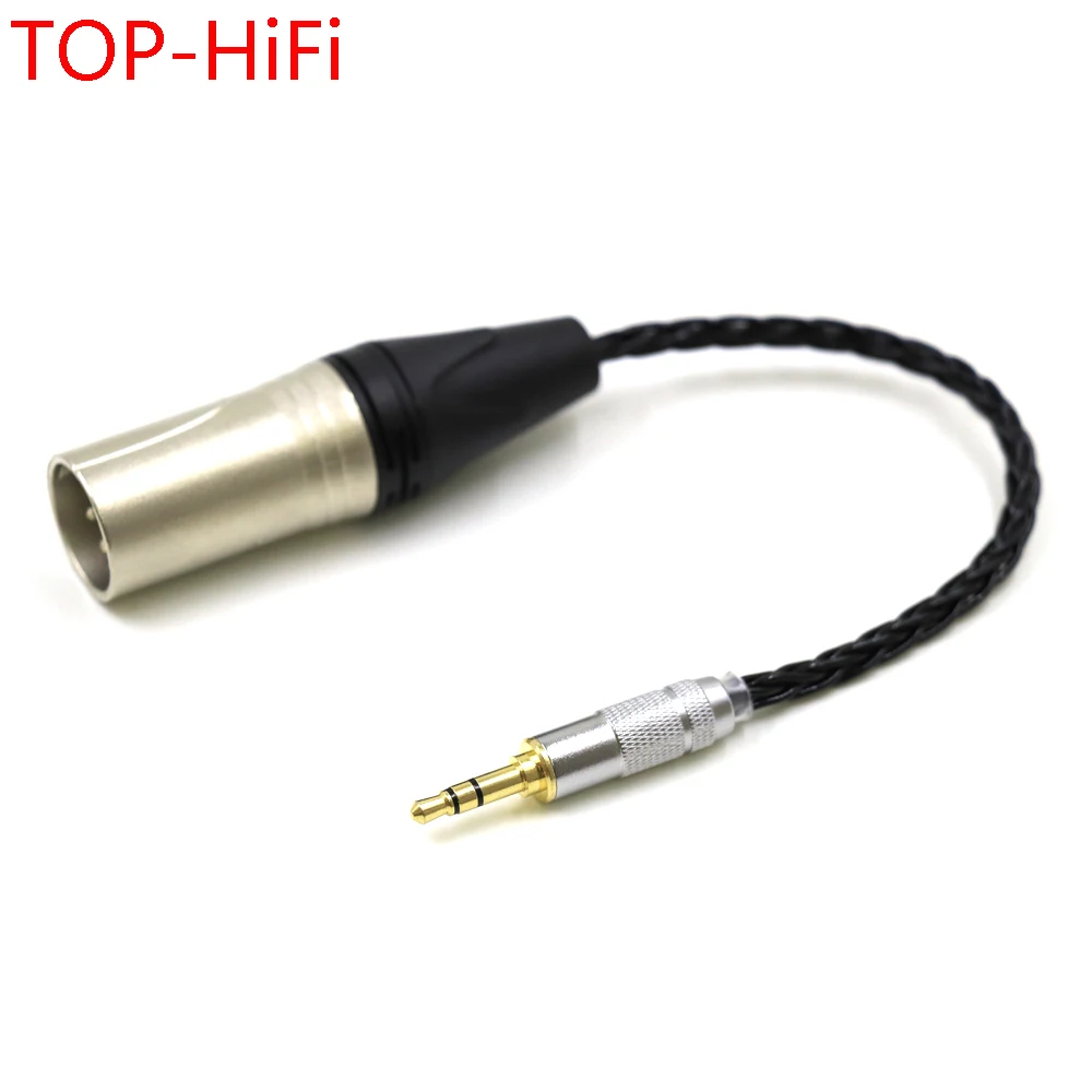 

8 Cores Silver Plated 3.5mm 3pole Stereo Male to 4pin XLR Male Audio Adapter Cable 3.5 to XLR Connector Cable（Black）DIY