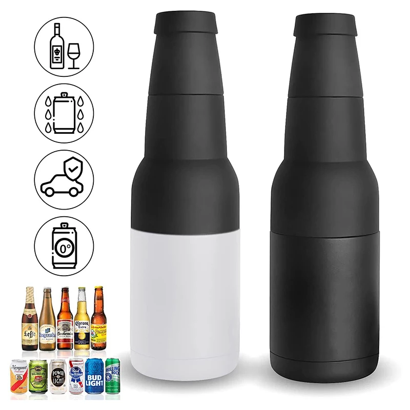 Stainless Steel Beer Bottle Can Cooler Double Layer Insulated Keep Beer Cola Drink Beverage Cold Keeper with Bottle Opener
