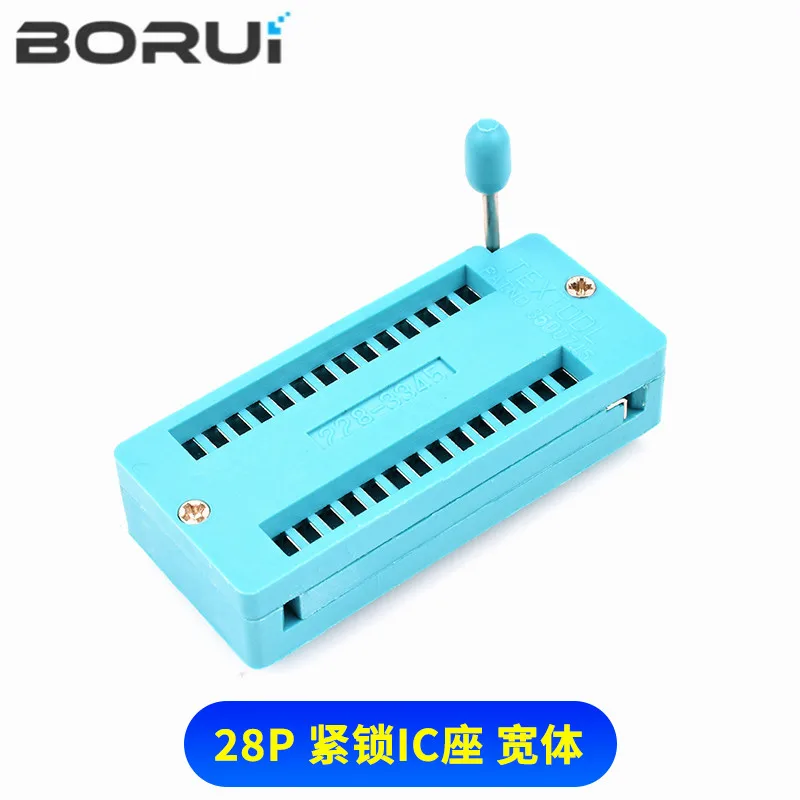 DIP IC Socket 1pcs/lot 14 16 18 20 24 28 32 40 P Pin 2.54 MM Green DIP Universal ZIF IC Socket Test Solder Type IC lock seat zif socket