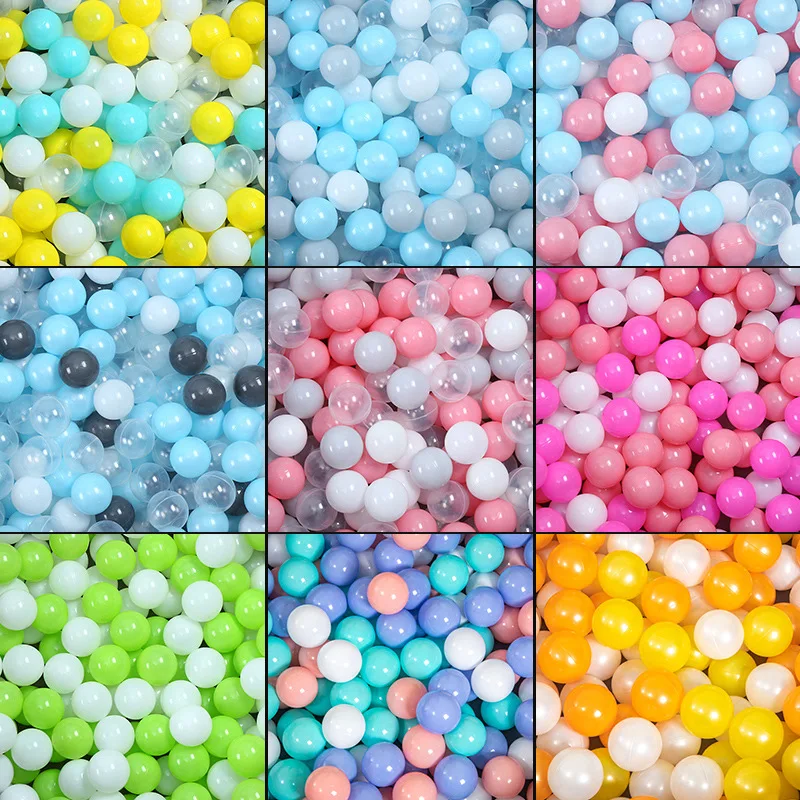 E Support 1000PCS Colorful Plastic Ball Pit Balls Baby Kids Tent Swim Toys Ball Pool Ball Ocean Ball 