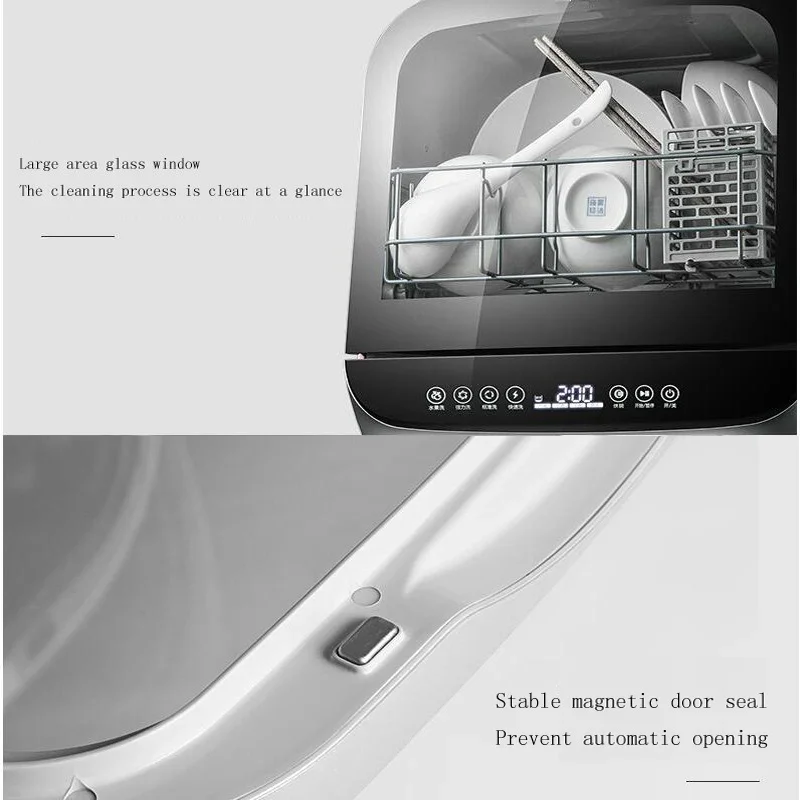 Intelligent Automatic Dishwasher Home Desktop Free Installation Mini Small Air Dry Smart Dishwasher Machine 5
