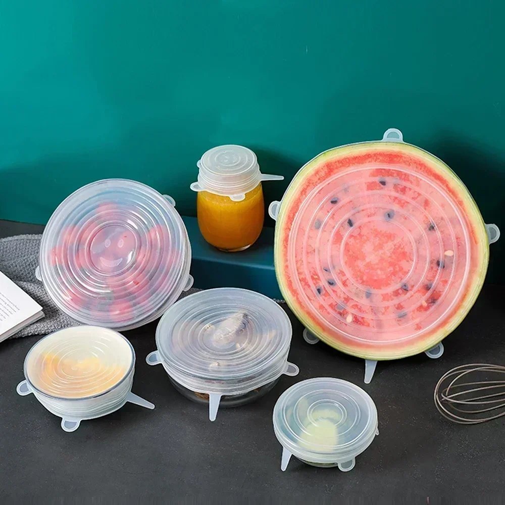Silicone Elastic Food Cover Adjustable Reusable Food Packaging Lid Storage Airtight Packaging Kitchen Accessories