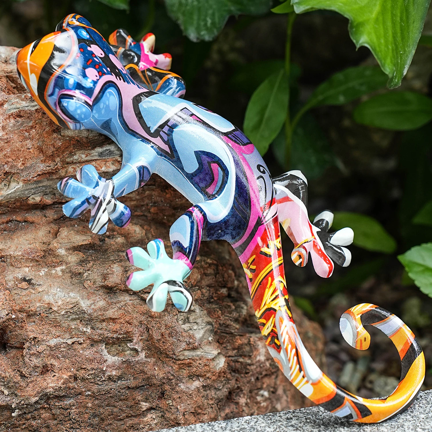 Resin Garden Statue Lizard Figurines Wall Art Decor for Home