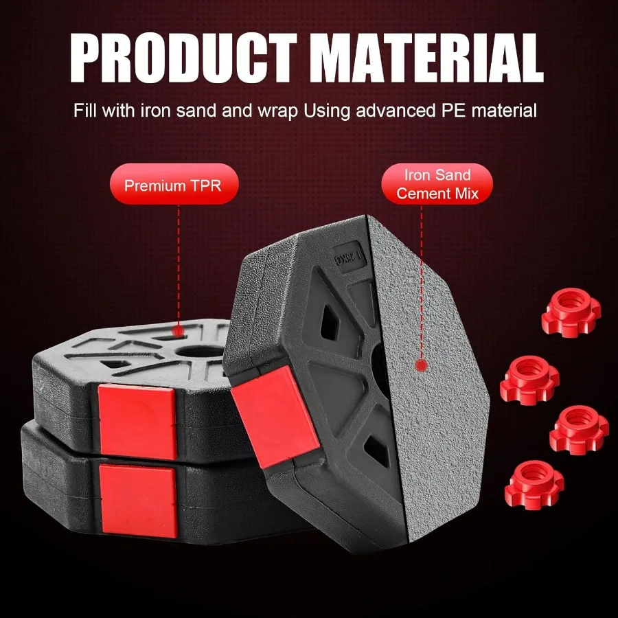 Adjustable Dumbbell Set, 5-44 lbs Free Weight Set with Connector, Convertible Dumbbell, Barbell, Push-up, Home Gym Fitness Weigh