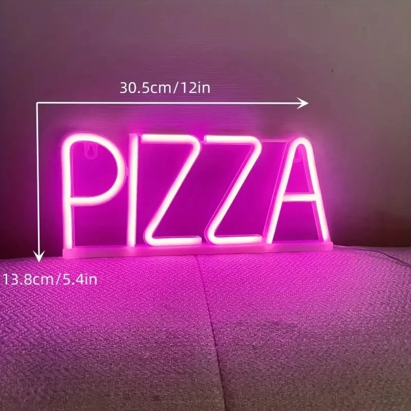 Insegna Al Neon A Forma Di Pizza Per Parete - Decorazione LED Per Ristorante, Pizzeria, Casa, Colori Variabili (arancione, Verde, Giallo, Rosso), 46x46 Cm