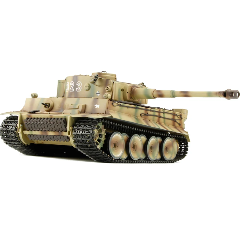 1/16  Remote Control Tiger Heavy Tank Customized Metal Painting Modified Old Sand Table Military Tank Battle Damaged Vehicle 4