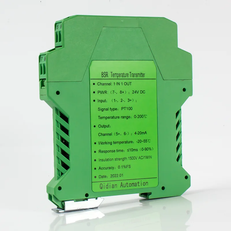 

PT100 4-20mA 0-5v 0-10v output din rail mounting RTD Thermal Resistance Temperature Transmitter