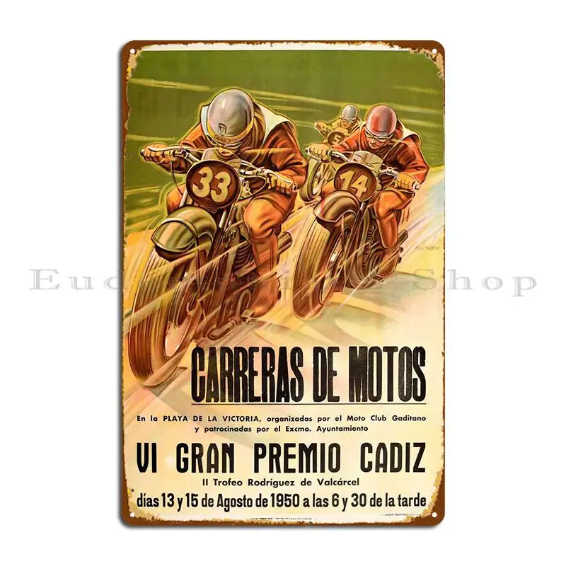 Carreras De Motos Vi Targa In Metallo Poster Murale Personalizzato Divertente Garage Design Tin Sign Poster