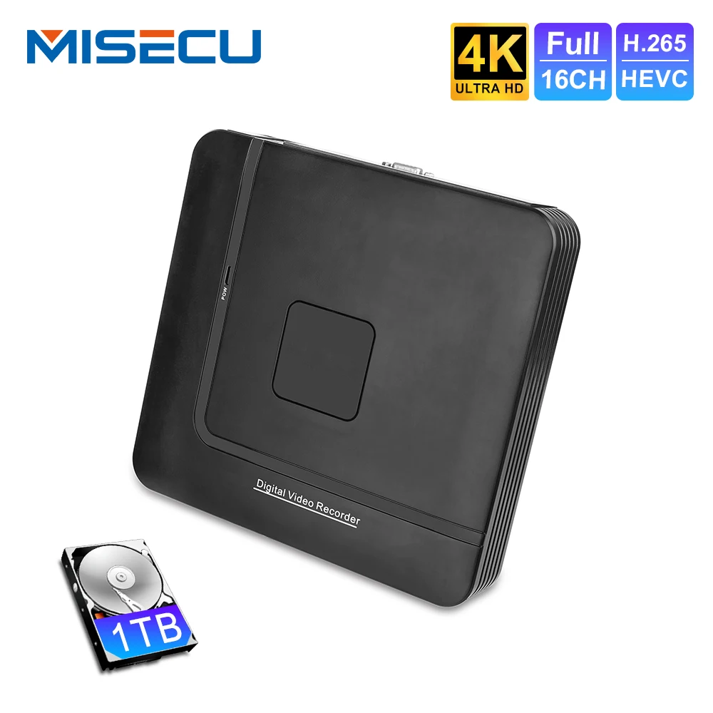 

MISECU H.265+ Mini CCTV NVR 16CH Full HD 8MP 4K/5M/4M/3M/1080P Video Recorder Motion Detect P2P For IP Camera Security System