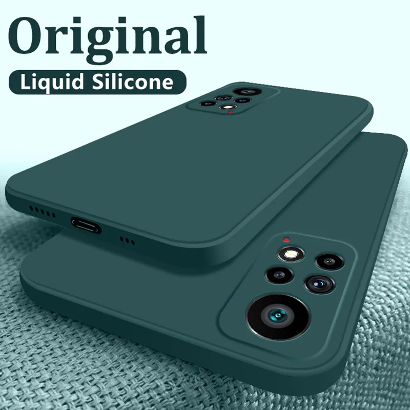 Coque de téléphone originale en silicone liquide souple pour Xiaomi Redmi Note 11S 11T Mi11t Pro Mi 10T Lite 9 K20 POCO X3 NFC Shockproo_voghion.com