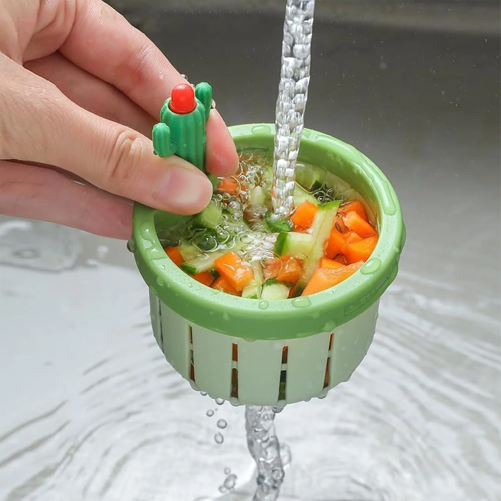 

Ситечко для слива кухонной раковины Cactus, фильтр для сбора отходов для ванной комнаты, туалета, прачечной