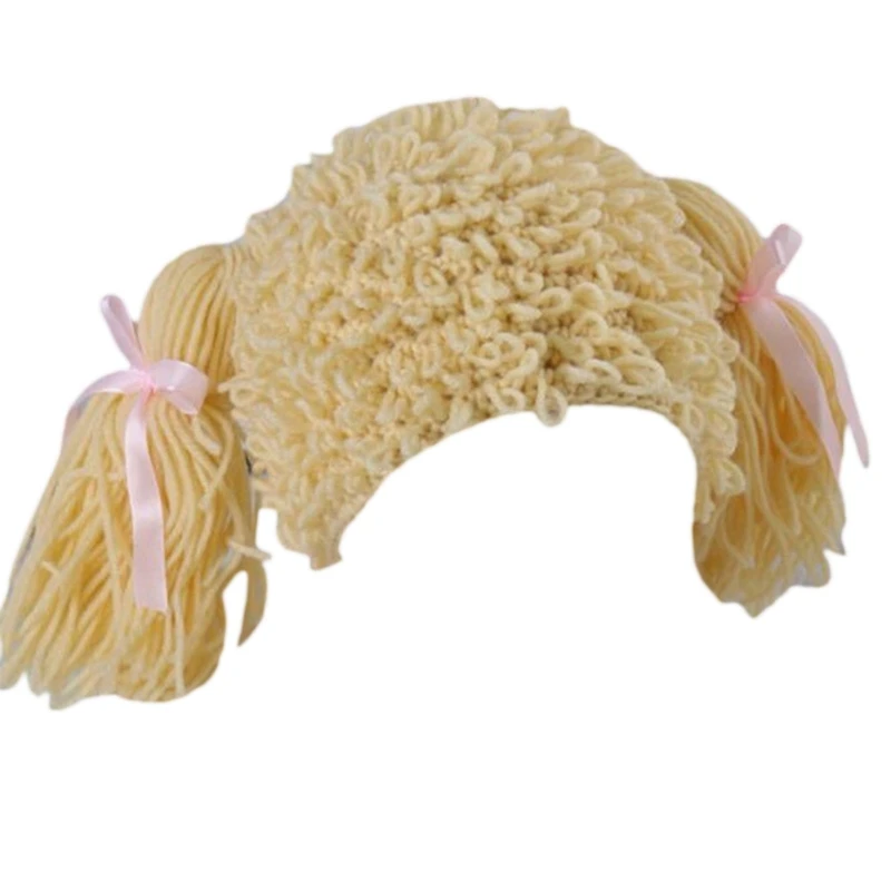 Kid Pigtail Crochet Braid Hat Kids Girl Hat Beanie Hair Pigtail