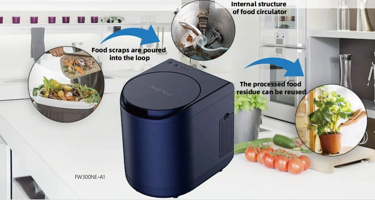Electric Kitchen Composter Machine Food Waste Disposer Household Food Waste Composting Machine With Huge Capacity