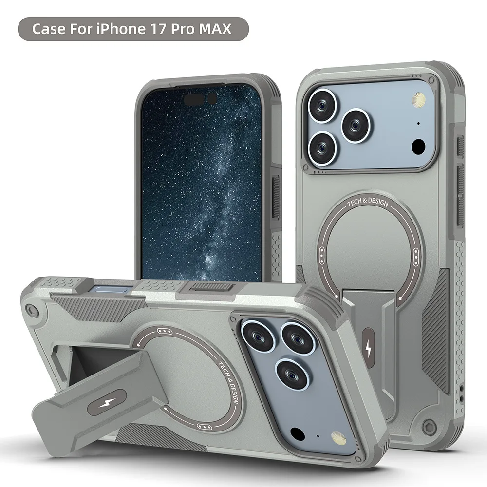 Magnetic Protective Phone Case with Stand and Kickstand Features