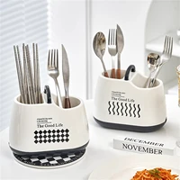Support de rangement en plastique pour ustensiles de cuisine avec trou de drainage pour baguettes, cuillères, spatules et autres outils de cuisine 2