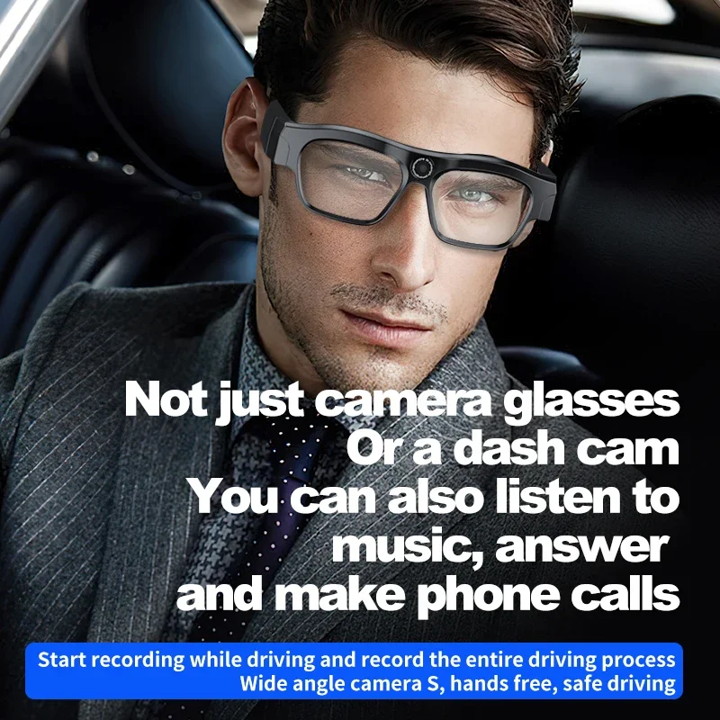 Bluetooth Smart Glasses Camera 4K Photo Video Recording For Music Call Sports Travel Drive Business ar smart glasses