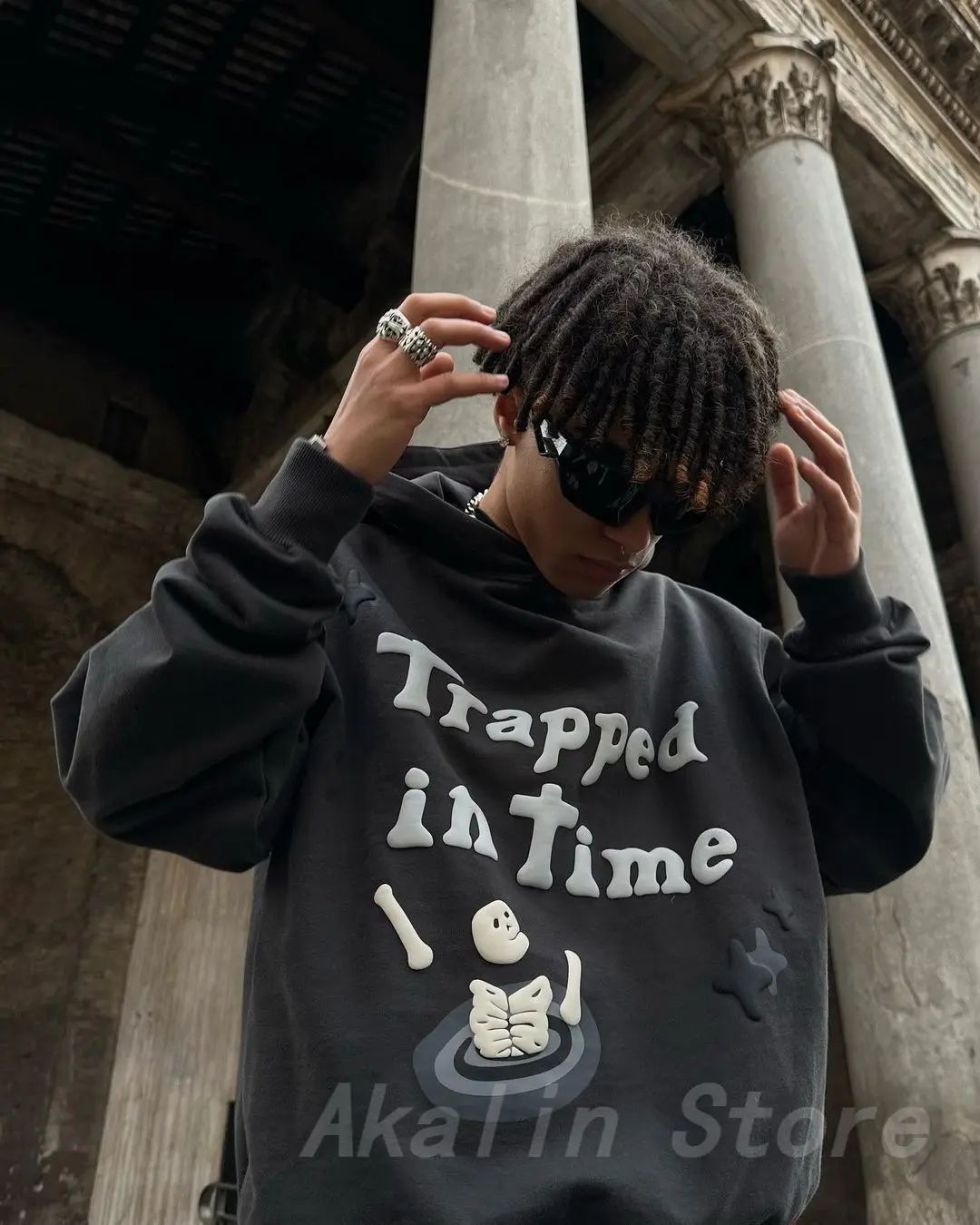 Men 3D Skull Puff Print Hoodies High Quality Cotton Liner Sweatshirt  Oversized Streetwear Couples Y2k Clothes - AliExpress