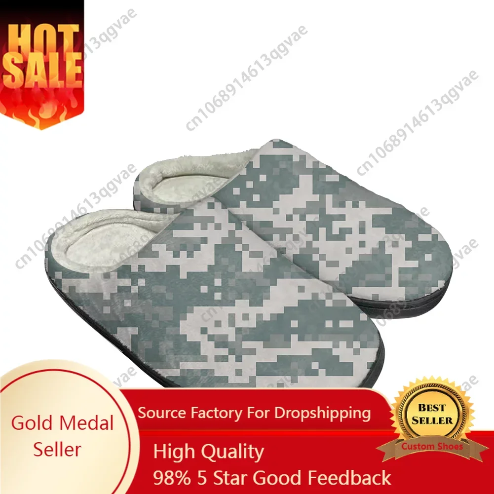 

Navy Camo Home Cotton Custom Slippers Mens Womens Sandals Camouflage Plush Bedroom Casual Keep Warm Shoes Thermal Slipper