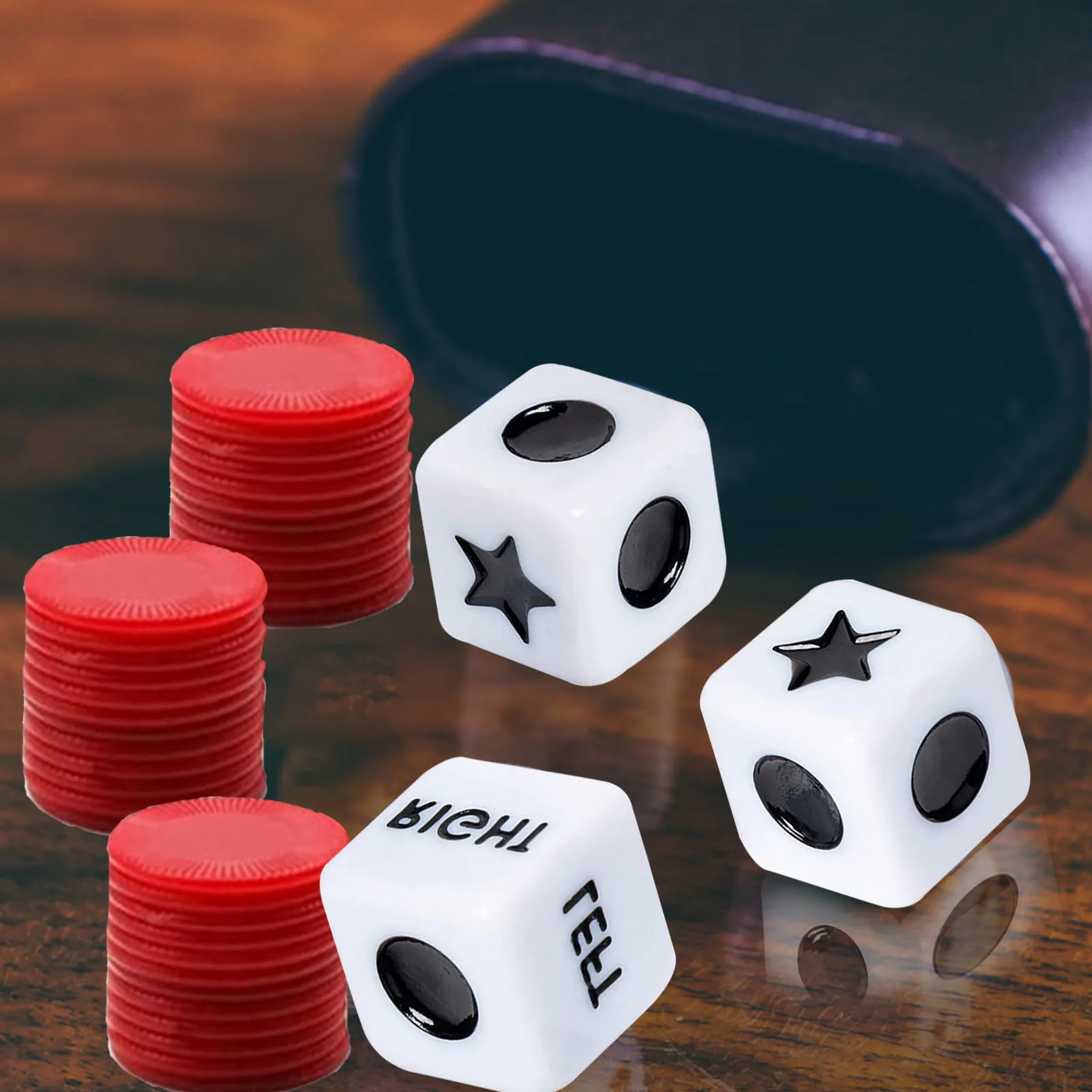 Left Right Center Dice Game Interesting Right Left Center Game Dice With 3  Dices And 24 Chips For Club Drinking Games Gatherings - Brainlink Toys -  AliExpress
