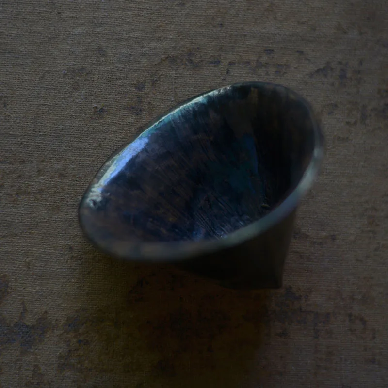 130ML Japanese Style Coarse Pottery Tea Tureen Creative Triangle Ceramic Gaiwan Boutique Small Tea Maker Bowl Kung Fu Teaware