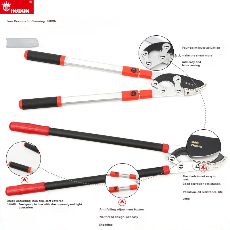 Industrial Grade Garden Pruner Shears With Long Plastic Handle Loppers And Secateurs For Pruning Long Hold Garden Tool