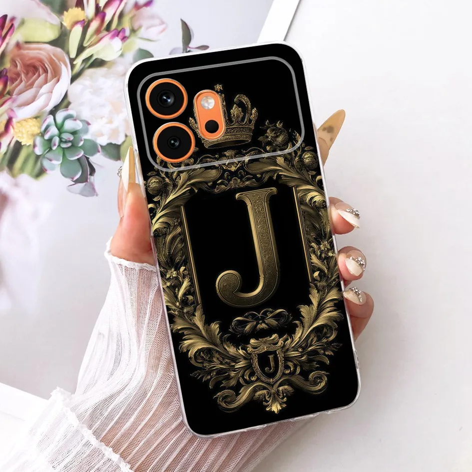 Fashionable Crown Initials Silicone Phone Case Cover, Soft and Stylish