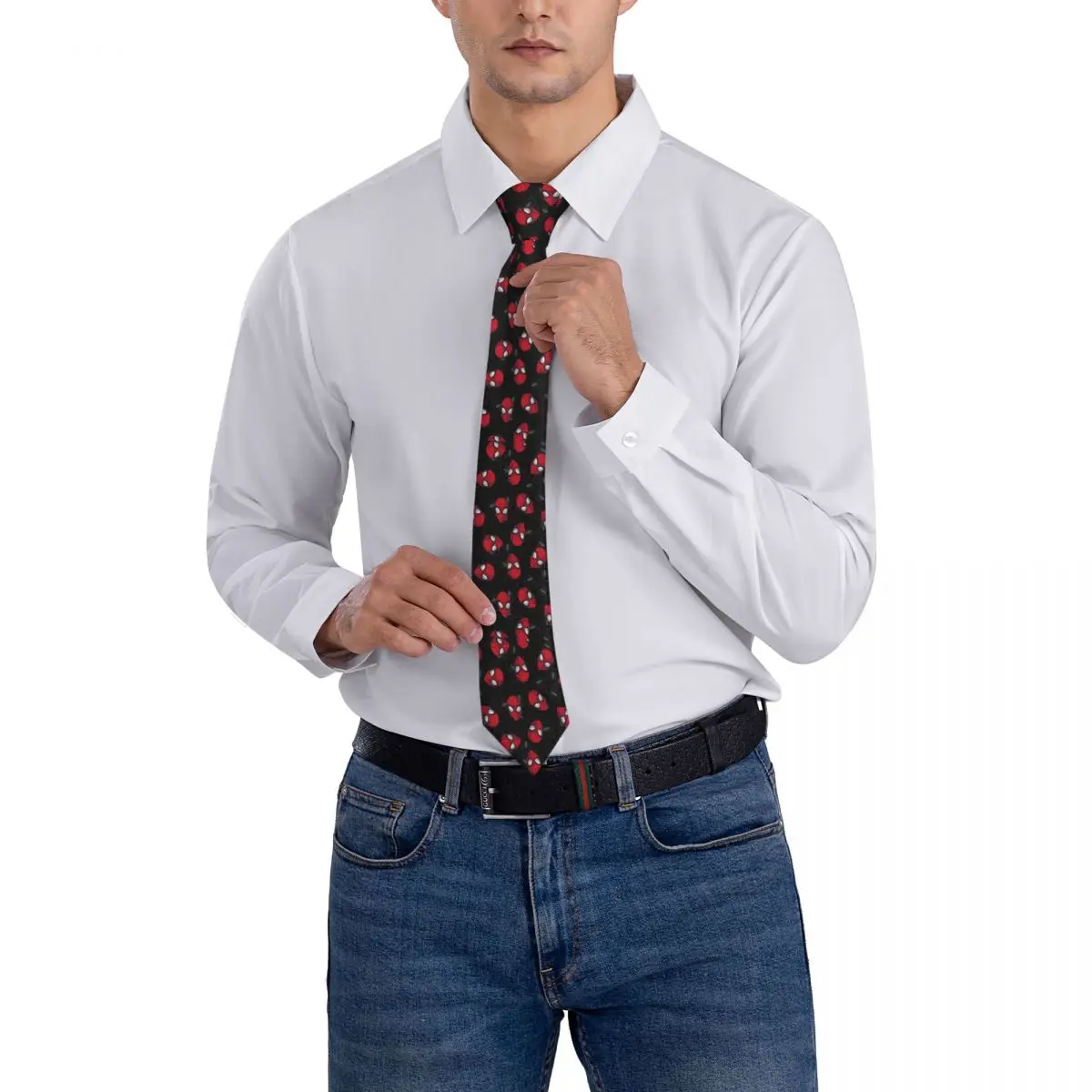 Spider Cobweb Pattern Necktie Mens Mens Suit Tie Spider Man For Thanksgiving Day