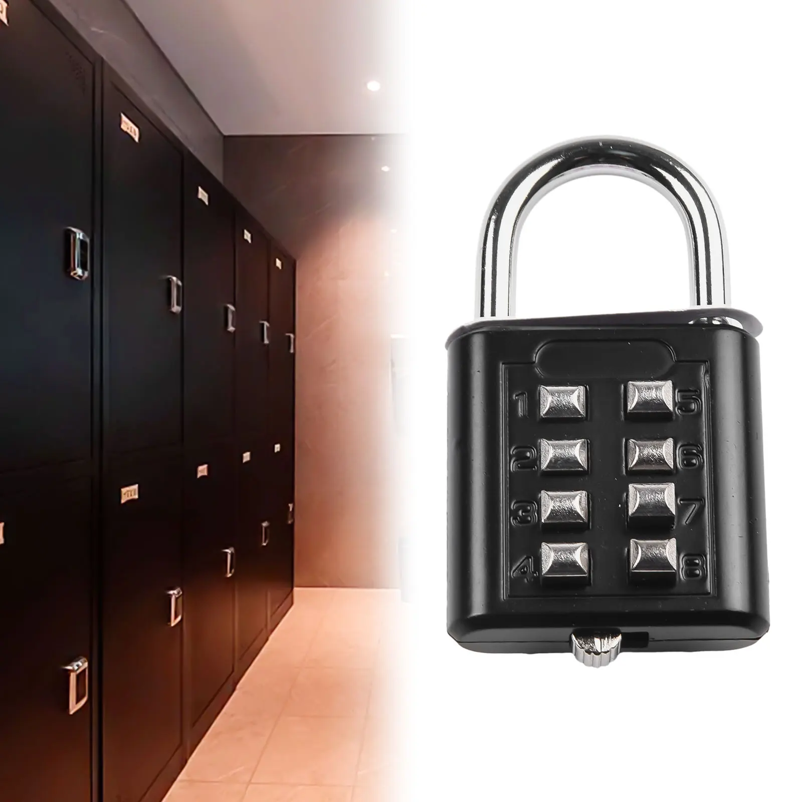 Lock Body Manual Measurement Deviation Lock Body Lockers Password Lock Zinc Alloy Solid Steel Steel Shackle Black