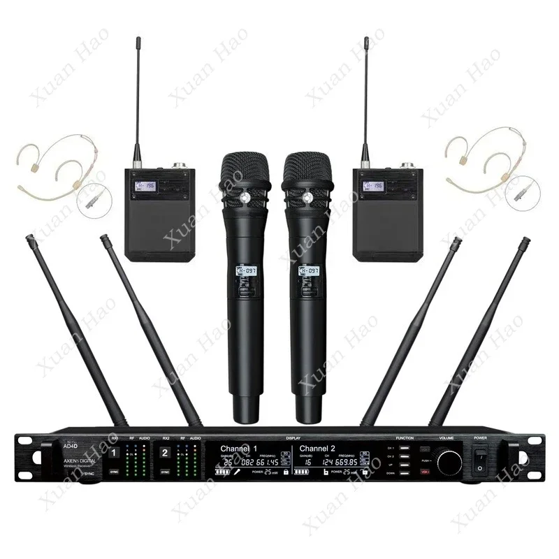 무대 공연 무선 UHF 마이크, KSM8 듀얼 채널 헤드셋 마이크, KSM9 교회 마이크, AD4D