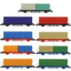 1 Set N Scale 1:160 Flat Car with 40' 20' Container Model Railway Wagons Freight Car C15061