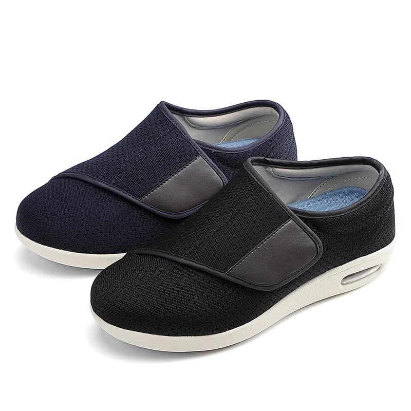 Zapatos ortopédicos de pies anchos para hombre, calzado informal para caminar hinchados, ajuste de pulgar, cómodo y suave, talla grande - Imagen 6