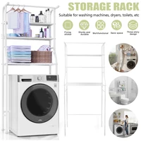 Étagère moderne pour machine à laver, étagère de toilette, étagère de salle de bain avec 3 niveaux, étagère gain de place au-dessus des toilettes, support de rangement multifonctionnel, robuste, étagère suspendue 1