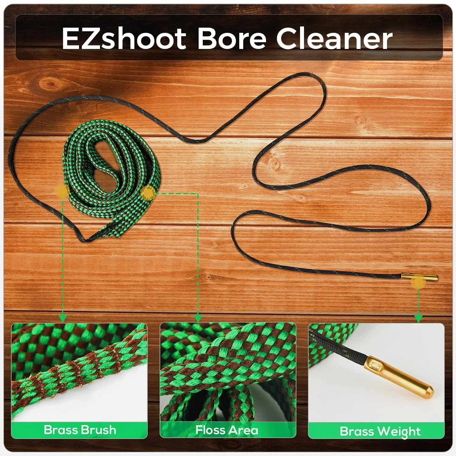 CVLIFE Bore Cleaner, Gun Cleaner for .223 5.56mm Cal and Others More Calibers, Reusable and Com