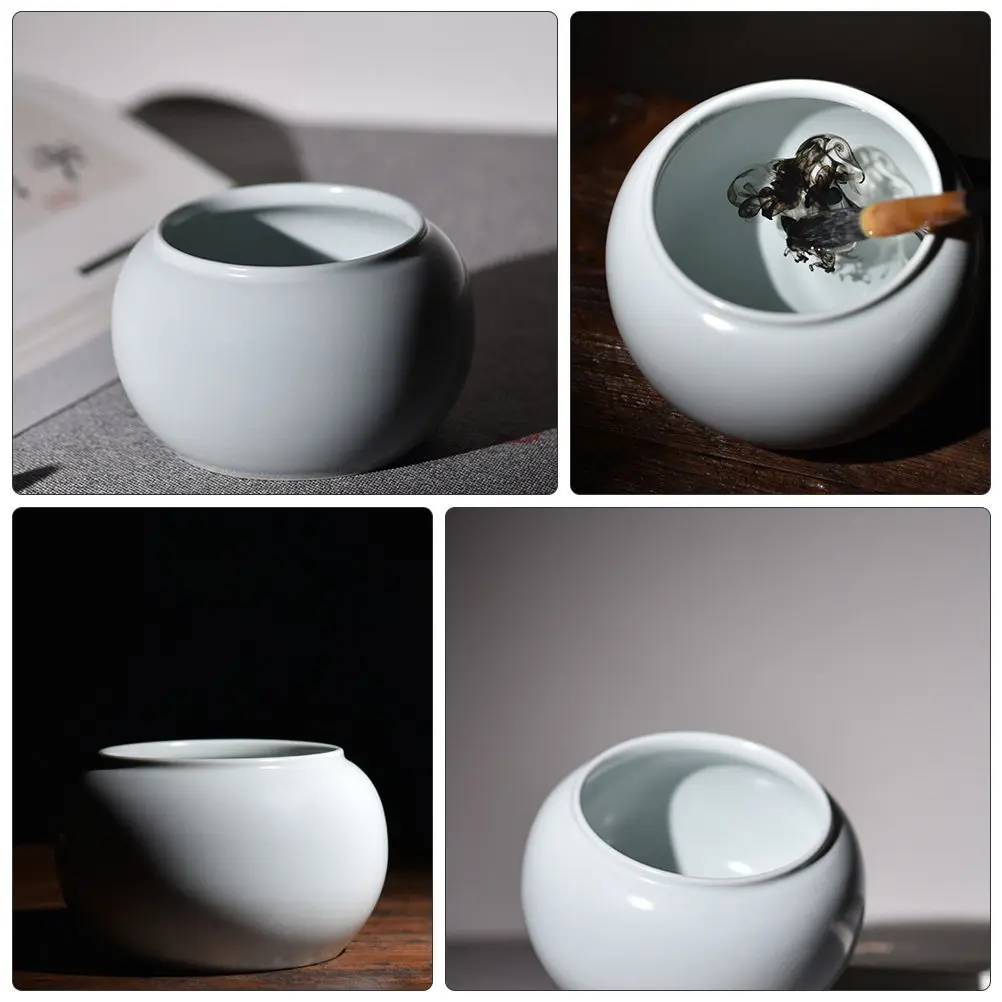 1Pcs 잉크 브러쉬 워셔 세라믹 수미 브러쉬 워시 포트 우아한 다도 용품 사무실 학습 문구 세라믹 물통