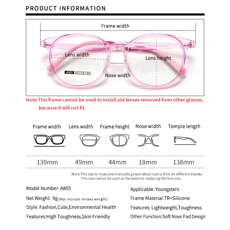 Ultra light Children's Mirror Frame Kids Round Glasses Children Boy Girls Computer Prescription Without Screws Eyeglasses Frame anti blue light glasses kids glasses optical spectacle frames