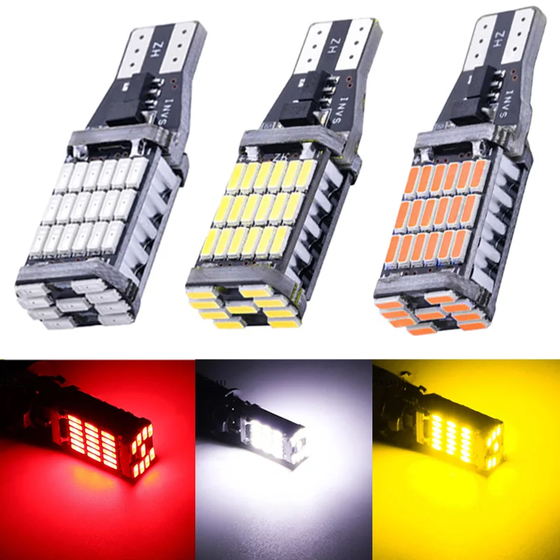 

2pcs T15 4014 LED 45 SMD Car Bulbs Signal Light Reversing Brake Lamp Universal Automobile High Brightness Lights