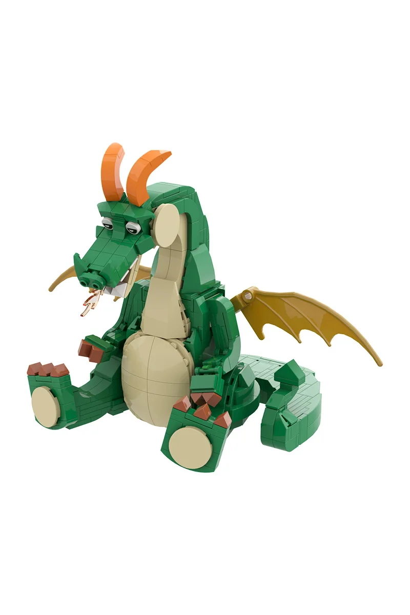 MOC Nette Drachen Modell Baustein Sets Feuer-speienden Drachen Anime Cartoon Drachen Action Tier Montage Ziegel Spielzeug Erwachsene geschenk – Detail 4