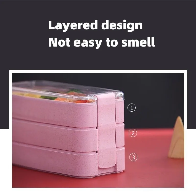 Wheat Straw Portable Bento Box Food Storage Container