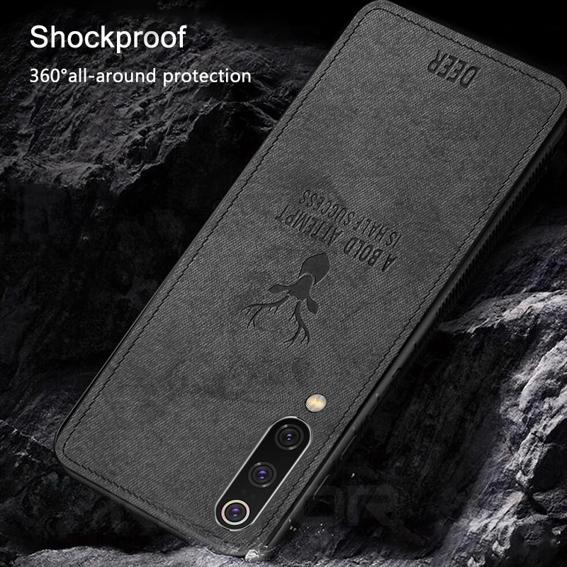 Magnetic Deer Design Cloth Texture Soft TPU Back Case