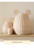 Breathable Rattan Storage Set - Mouse Shape Toy Organizer for Indoor Plants & Children's Books - Rustic Farmhouse Decor Basket 6