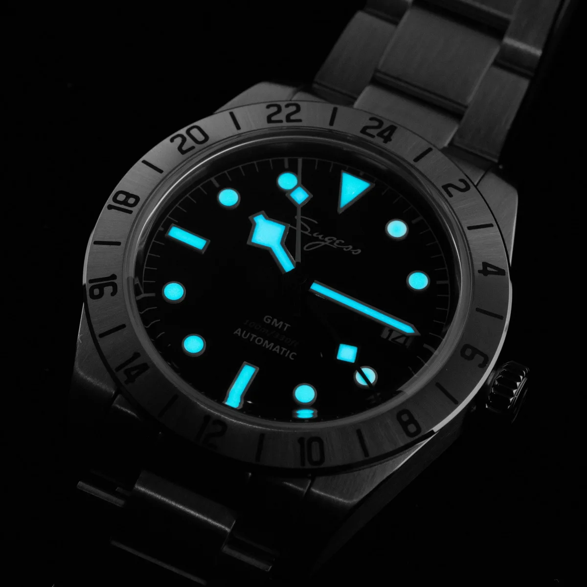 Sugess GMT Watch of Men Automatic NH34 Mechanical Wristwatches Dome Sapphire Crystal AR Coating 10ATM Waterproof Luxury S431 New 4