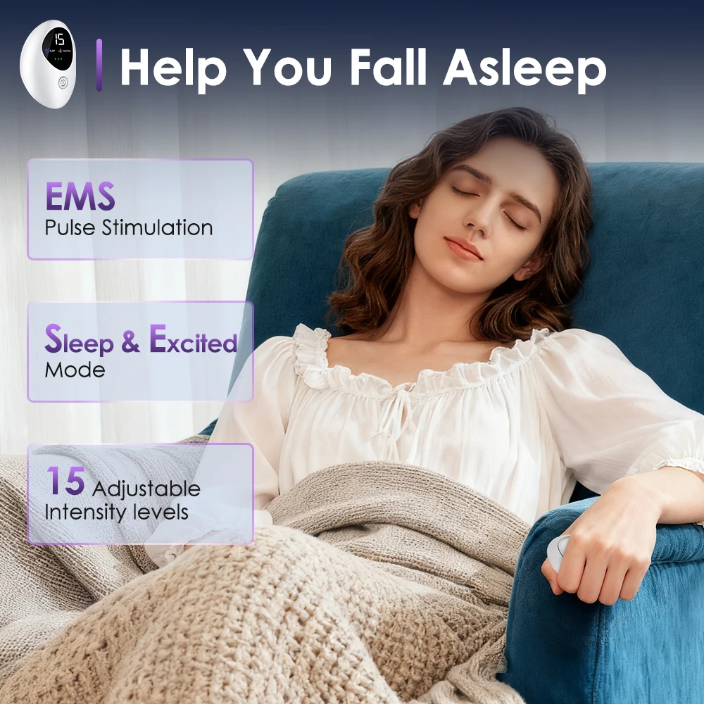 White ABS Handheld Sleep Aid Device with Microcurrent Therapy