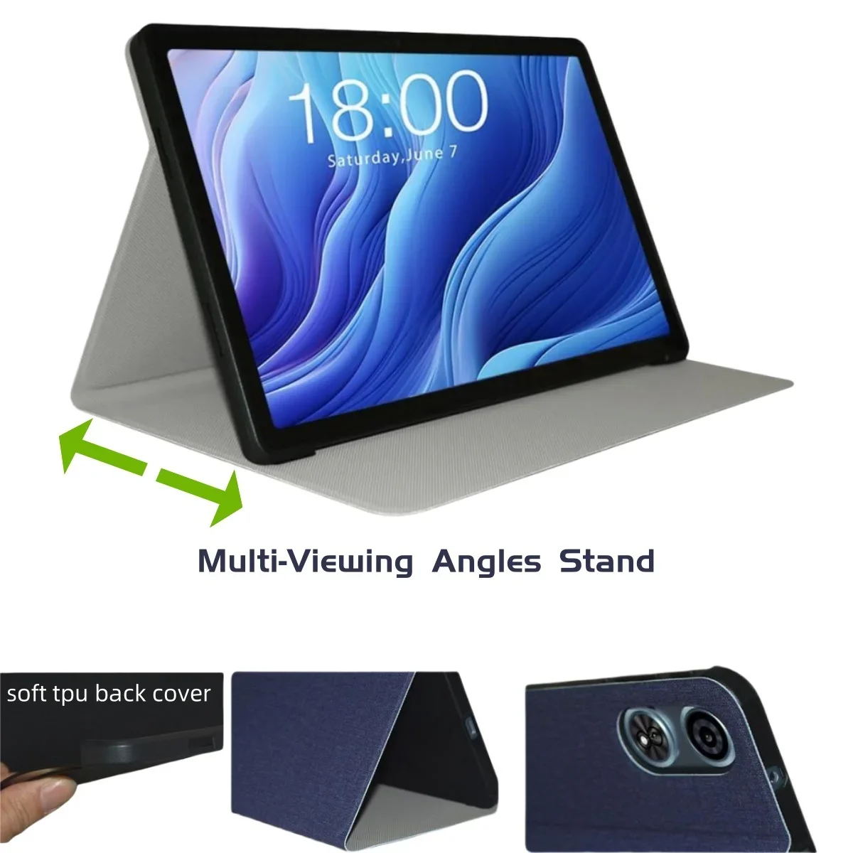 スマートカバー Teclast T60Plus 2024 タブレットケースマルチ視野角