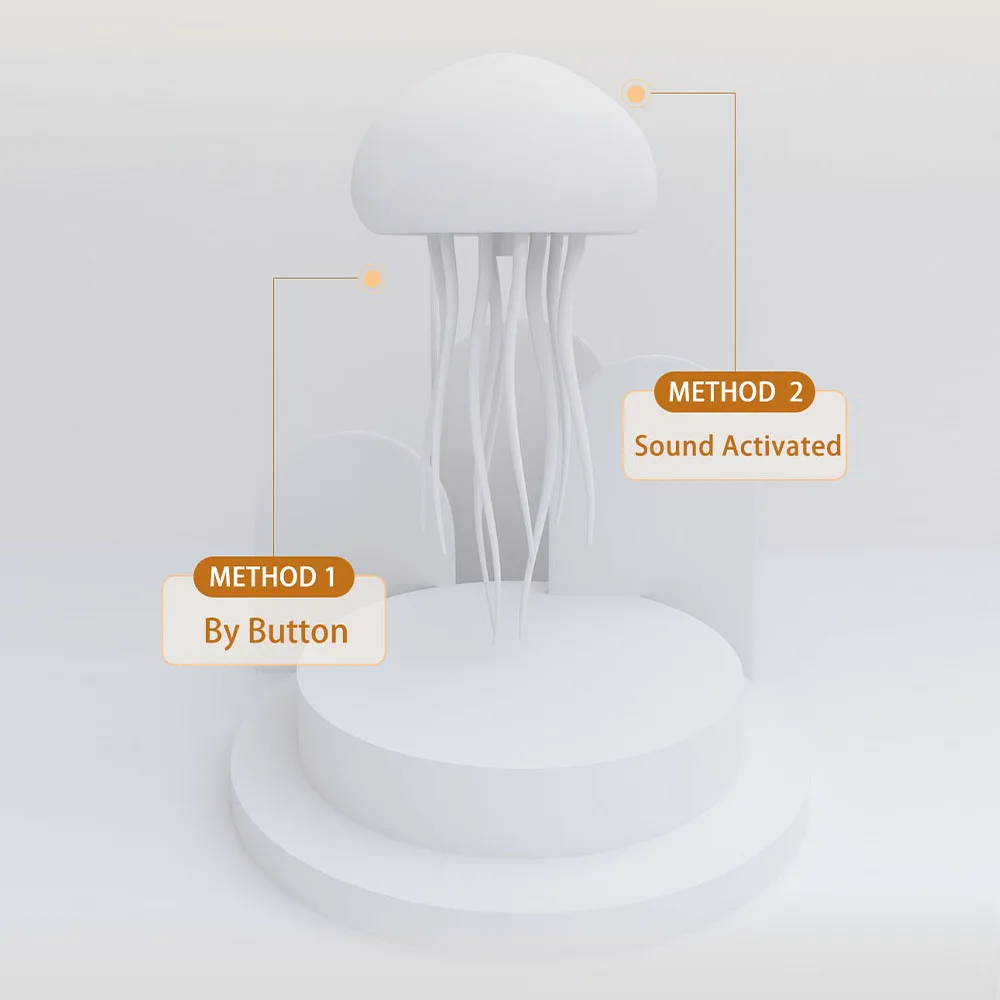 Modern Jellyfish Table Lamp USB Rechargeable Adjustable Color Changing LED Night Light with Polished Plastic Base 4
