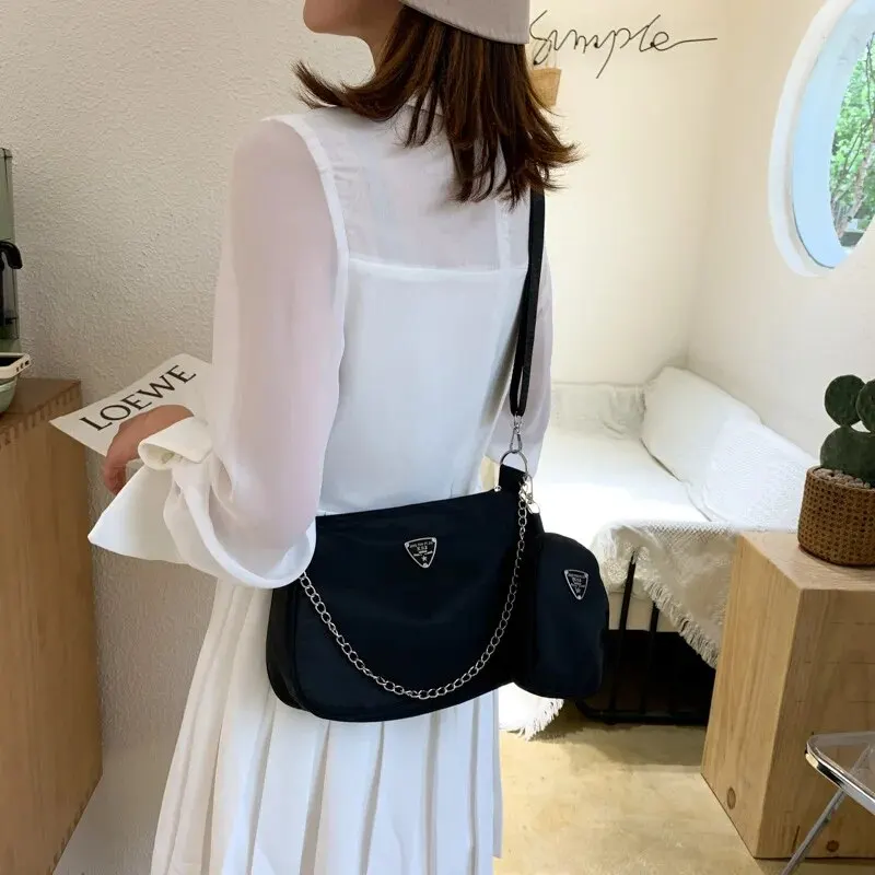 Nylon Crossbody Bag Portable Underarm Students Cross Body