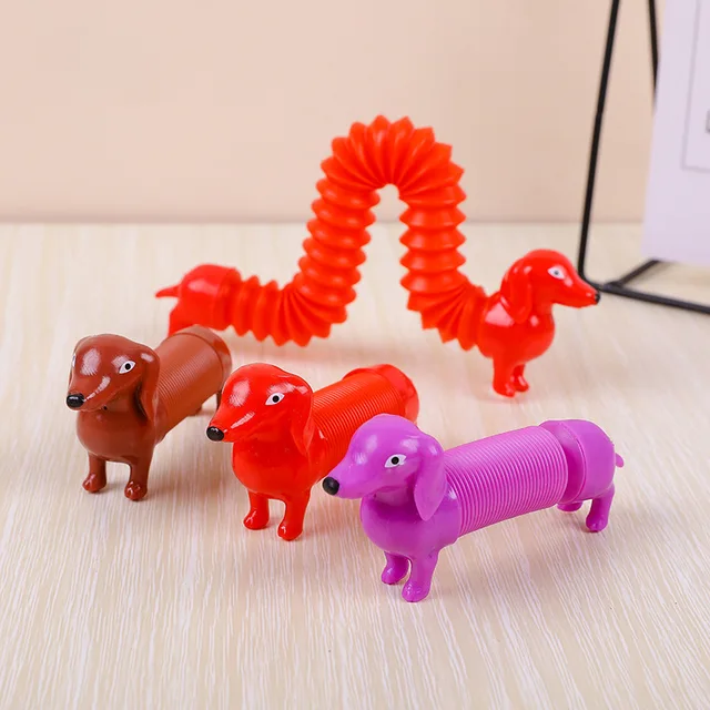 Funny Dachshund Unicorn Pop Tubes Sensory fidget toys for Children Stress Relieve Autism Anti Stress Plastic Bellows Squeeze Toy 2