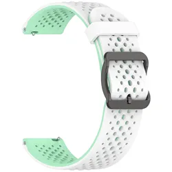 Silicone Sports Breathable Strap - 20mm/22mm - Universal 20mm (White Duck Green)